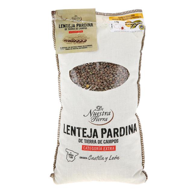 Lenteja pardina categoría extra De Nuestra Tierra 1 kg