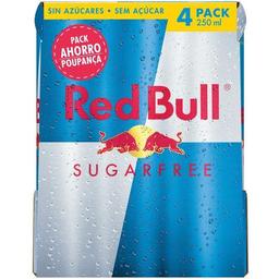 Bebida energética sugar free red bull, pack 4x25 cl