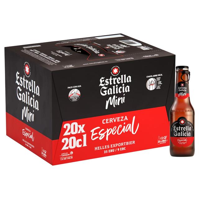 Cerveza Estrella Galicia especial mini pack 20 botellas 20 cl
