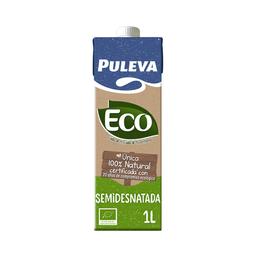 PULEVA Leche semidesnatada de vacas con alimentación ecológica eco 1 l