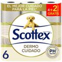 Papel higiénico dermo cuidado scottex, paquete 6 uds
