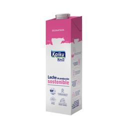 KAIKU Leche desnatada de vaca, de producción sostenible Km 0 1 l