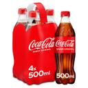 Refresco de cola regular coca cola, pack 4x50 cl