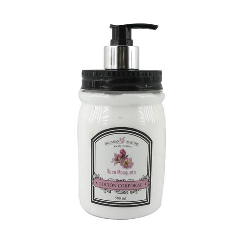 BECASAN Loción corporal con rosa mosqueta y práctico dosificador BECASAN Nature 500 ml