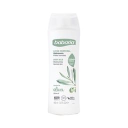 BABARIA Body milk hidratante con aceite de oliva, para pieles normales 400 ml