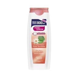 HIDRO GENESSE Gel de baño o ducha con textura crema, con aloe vera y lirio de agua, ideal para pieles sensibles 800 ml