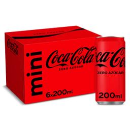 Refresco de cola zero Coca-Cola lata 6 x 200 ml