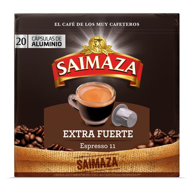 Café extra fuerte en cápsulas Saimaza compatible con Nespresso 20 unidades de 5,2 g