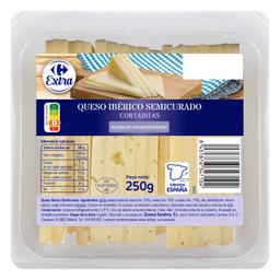 Queso ibérico semicurado Extra Carrefour cuña cortada 250 g