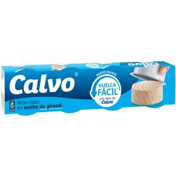 Atún claro en aceite de girasol calvo, pack 4x65 g
