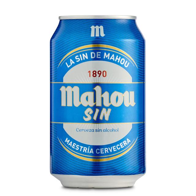 Cerveza sin alcohol mahou, lata 33 cl