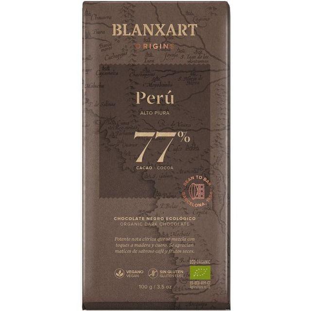 Chocolate negro ecológico 77% cacao perú blanxart, tableta 100 g