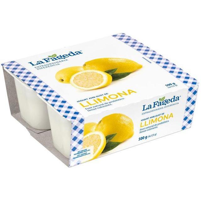 Yogur sabor limón la fageda, pack 4x125 g