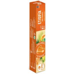 Café Etiopía en cápsulas Carrefour Extra compatible con Nespresso Original 10 ud