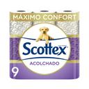 SCOTTEX Papel higiénico triple capa, acolchado 9 rollos
