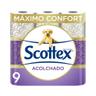 SCOTTEX Papel higiénico triple capa, acolchado 9 rollos