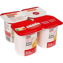 Yogur sabor limón eroski basic, pack 4x125 g