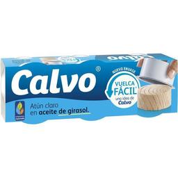 Atún claro en aceite de girasol calvo, pack 3x65 g