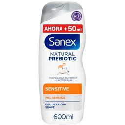 Gel de ducha sanex prebiotic sensitive, bote 600 ml