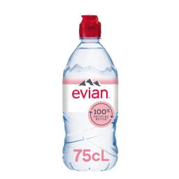 Agua mineral Evian tapón deportivo 75 cl