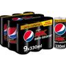 Refresco cola pepsi max sin azúcar sin cafeina, pack 9x33 cl