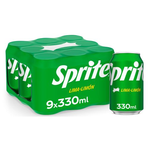 SPRITE Refresco de lima limón pack 9 latas de 330 ml