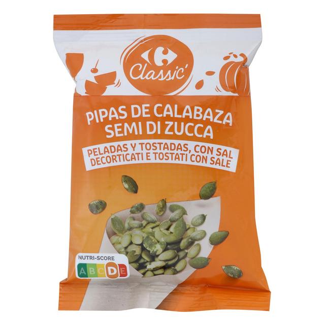 Pipas de calabaza peladas y tostadas con sal Carrefour 150 g