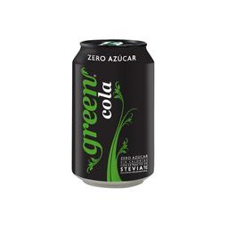 GREEN COLA Refreso de cola con extracto de stevia y cafeína natural, Zero azúcar lata 33 cl.