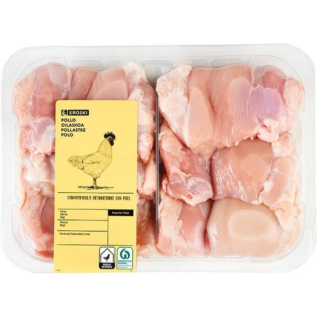 Filetes de muslo deshuesado de pollo sin piel, bandeja aprox. 800 g