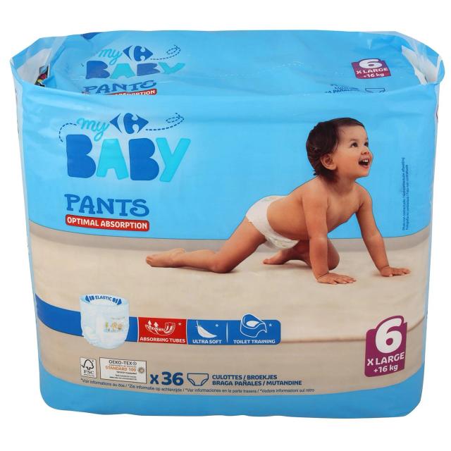 Pants optima adsorption My Carrefour Baby T6 (+16 kg) 36 ud