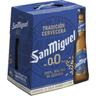 Cerveza sin alcohol 0,0 san miguel, pack botellín 6x25 cl