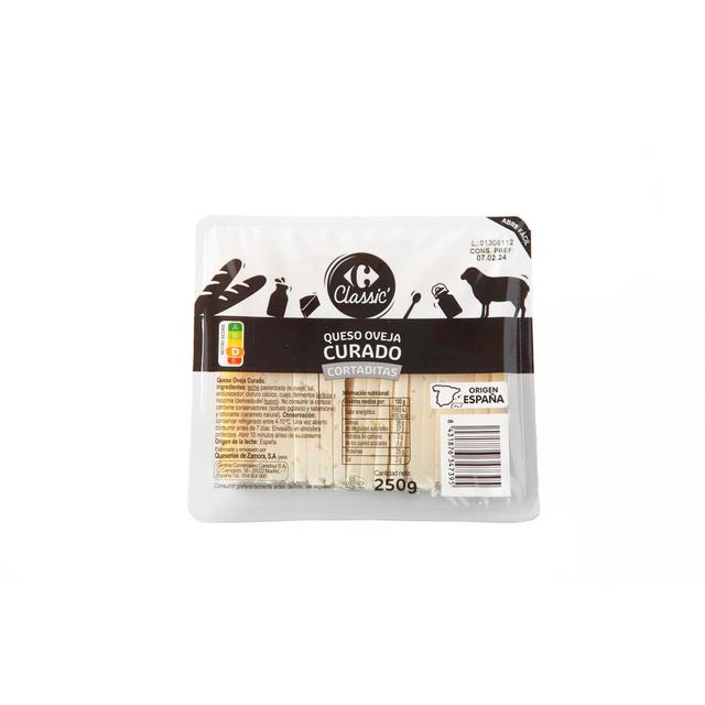 Queso de oveja curado Classic´ Carrefour 250 g. cortado