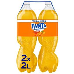 Refresco de naranja fanta zero, pack 2x2 litros