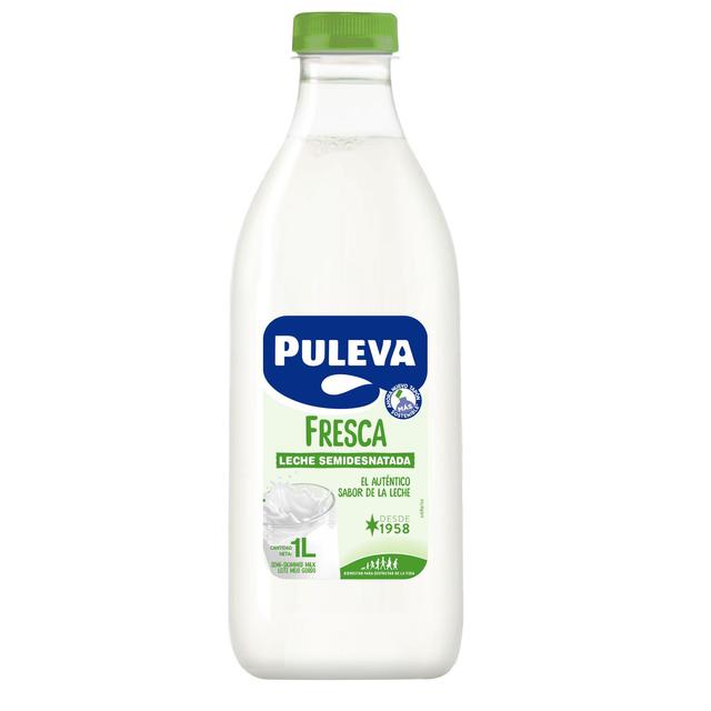 Leche semidesnatada fresca Puleva botella 1 l