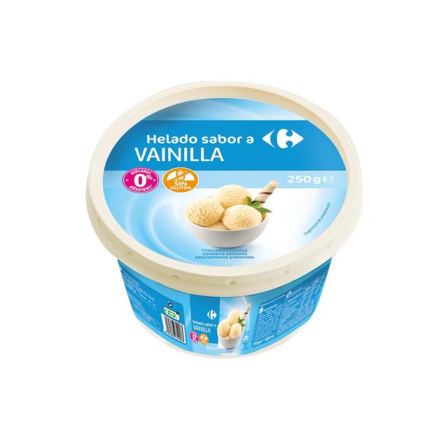 Helado de vainilla sin azúcar añadido Carrefour sin gluten 500 ml