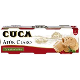 Atún claro en aceite de oliva Cuca pack de 3 latas de 48 g