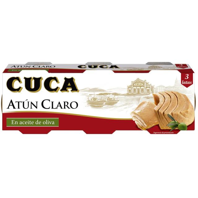 Atún claro en aceite de oliva Cuca pack de 3 latas de 48 g
