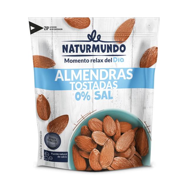 Almendras tostadas con piel sin sal Naturmundo bolsa 200 g