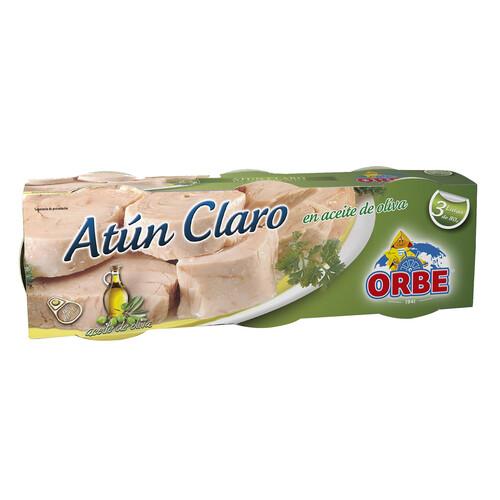 ORBE Atún claro en aceite de oliva pack 3 uds. x 80 g