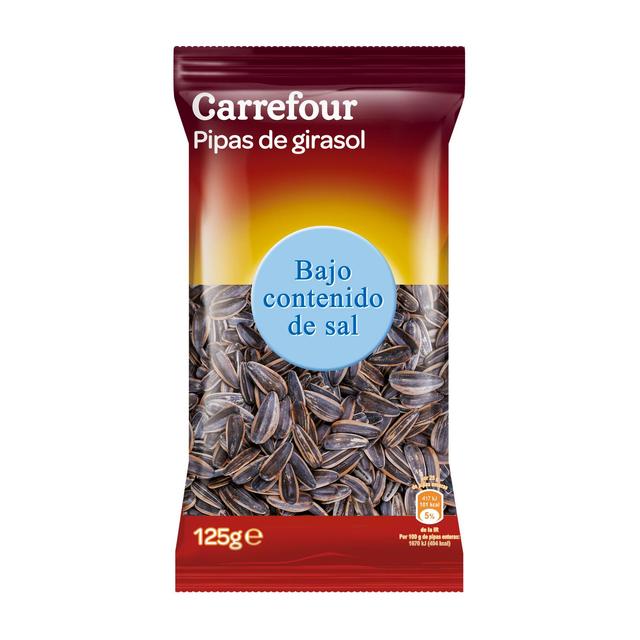 Pipas de girasol bajo contenido en sal Carrefour 125 g