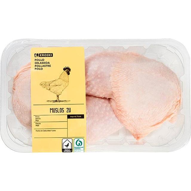 Muslos de pollo 2 ud eroski, bandeja aprox. 575 g