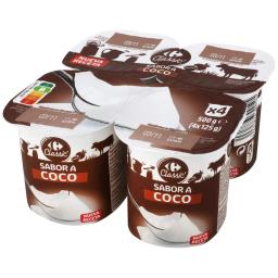 Yogur sabor coco Carrefour Classic' pack de 4 unidades de 125 g