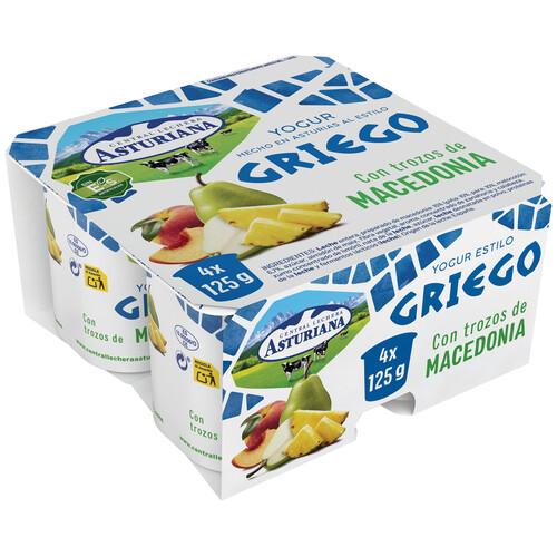 CENTRAL LECHERA ASTURIANA Yogur estilo griego con trozos de macedonia 4 x 125 g