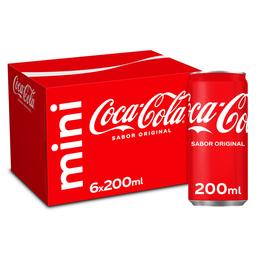 Refresco cola Coca-Cola mini lata 20cl pack 6