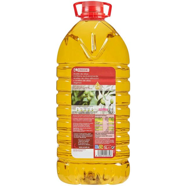 Aceite de oliva suave eroski, garrafa 5 litros