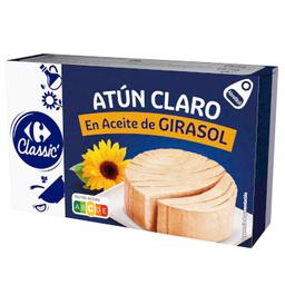 Atún claro en aceite de girasol Classic Carrefour 143 g