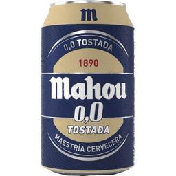 Cerveza 0,0 tostada mahou, lata 33 cl