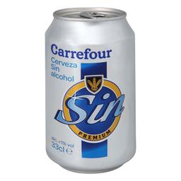 Cerveza Carrefour sin alcohol lata 33 cl