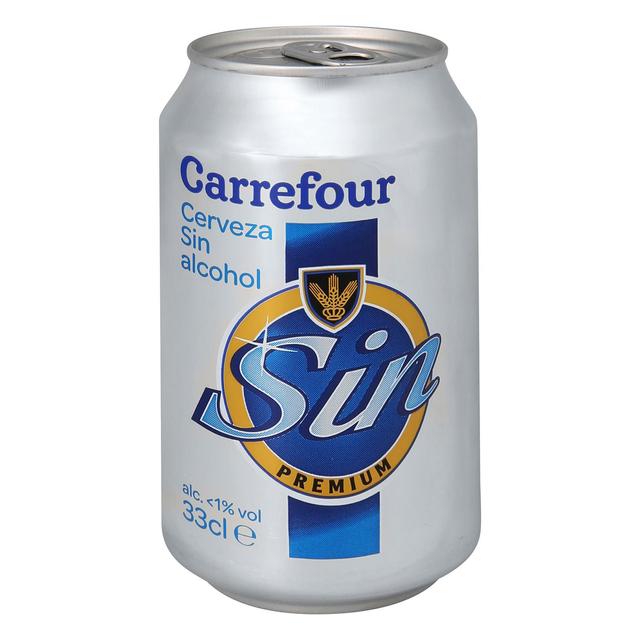 Cerveza Carrefour sin alcohol lata 33 cl
