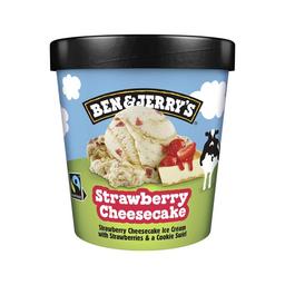 BEN & JERRY'S Tarrina de helado de tarta de queso con fresa con trocitos de cookies 465 ml